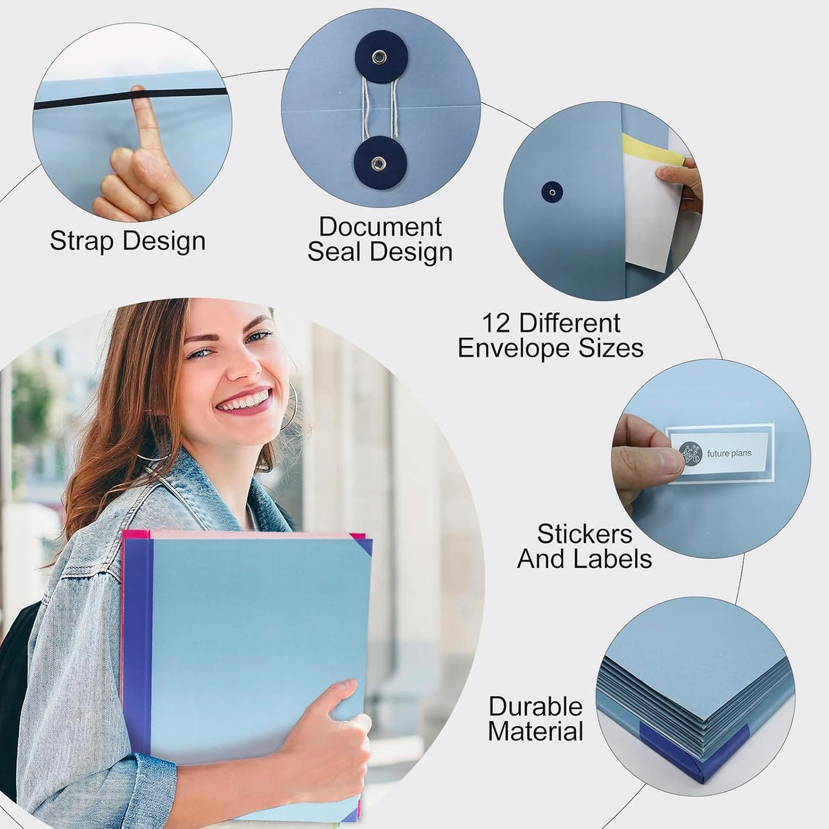 Document Organizer,File Organizer for Paper,Important Documents for Office and School,In Case I Go Missing Binder(Blue,2In Thick)