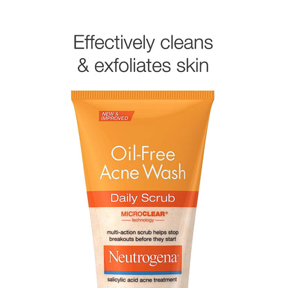 Neutrogena Oil Free Daily Acne Face Scrub, 4.2 Oz