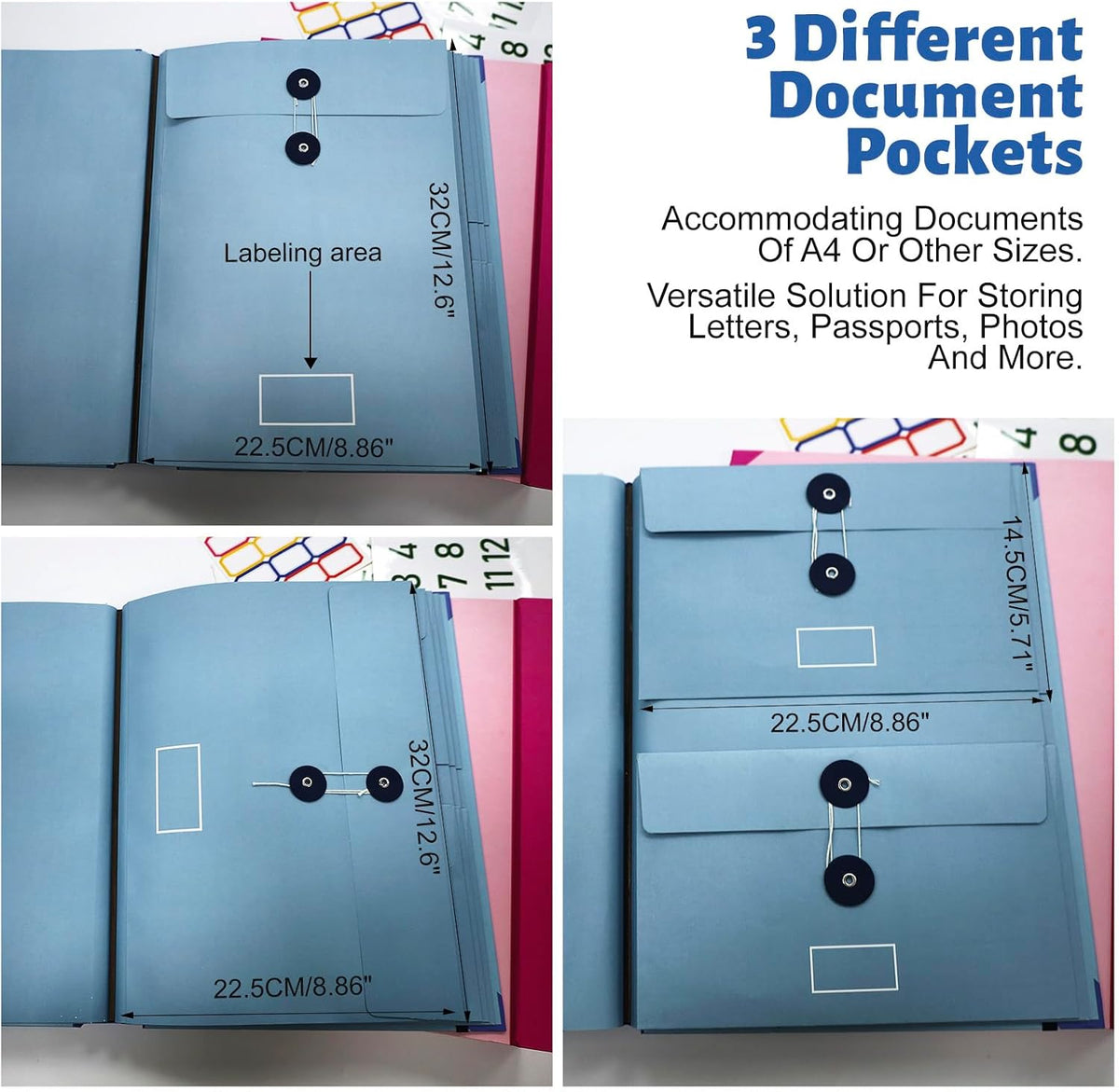 Document Organizer,File Organizer for Paper,Important Documents for Office and School,In Case I Go Missing Binder(Blue,2In Thick)