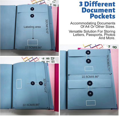 Document Organizer,File Organizer for Paper,Important Documents for Office and School,In Case I Go Missing Binder(Blue,2In Thick)