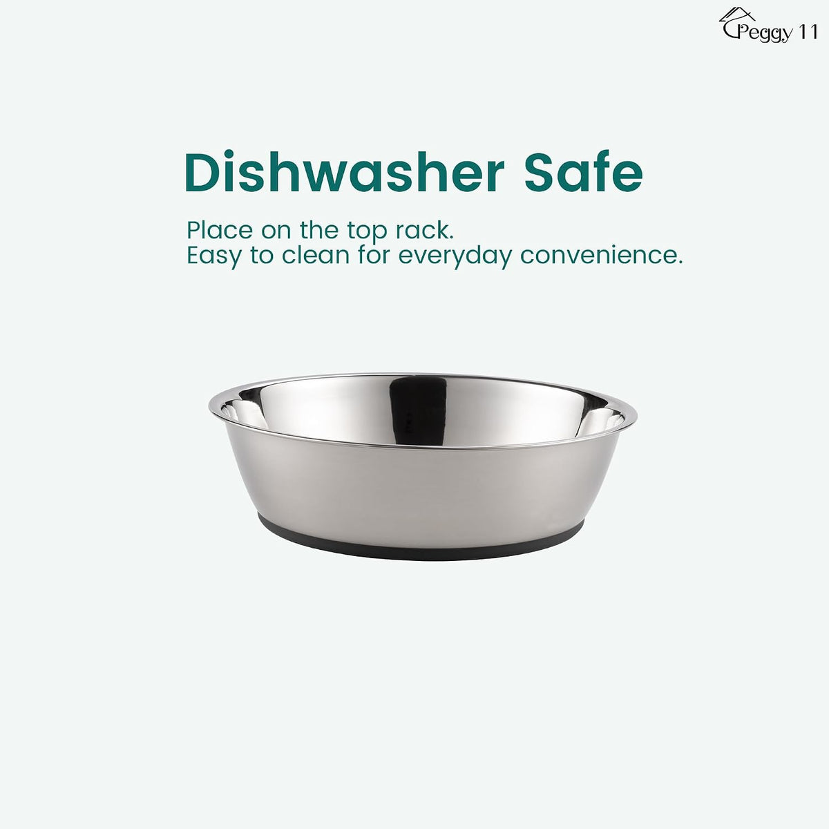 Lightweight Stainless Steel Cat Dog Bowls, 3 US Cup Each, 2-Pack