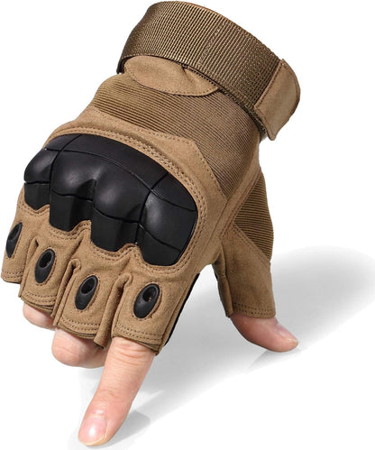 Tactical Fingerless Gloves Men Women, Breathable Anti-Slip