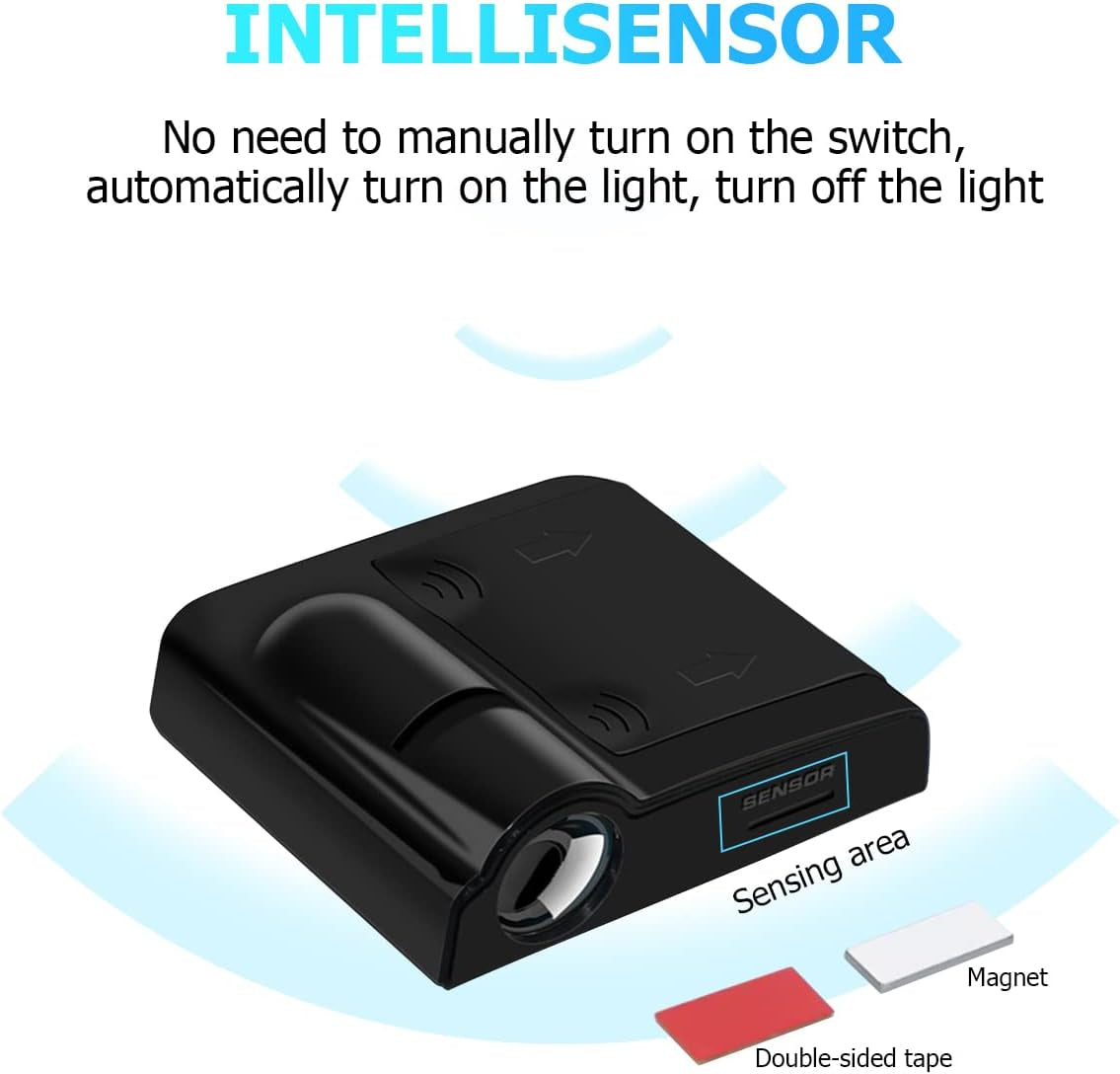 2Pcs Car Door Projector Lights, Wireless LED Welcome Lamp, Eye #1