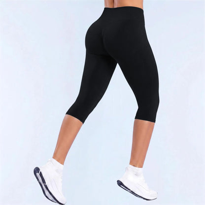 GYMER Softmotion High Waisted Capri Leggingsr Form Invisible Scrunch Vision Capris | Straight Waistbandcapri Leggingswomen Tummy Control Yoga Pants Casual Athletic Lounge Activewear #Backtoschool Womenswear