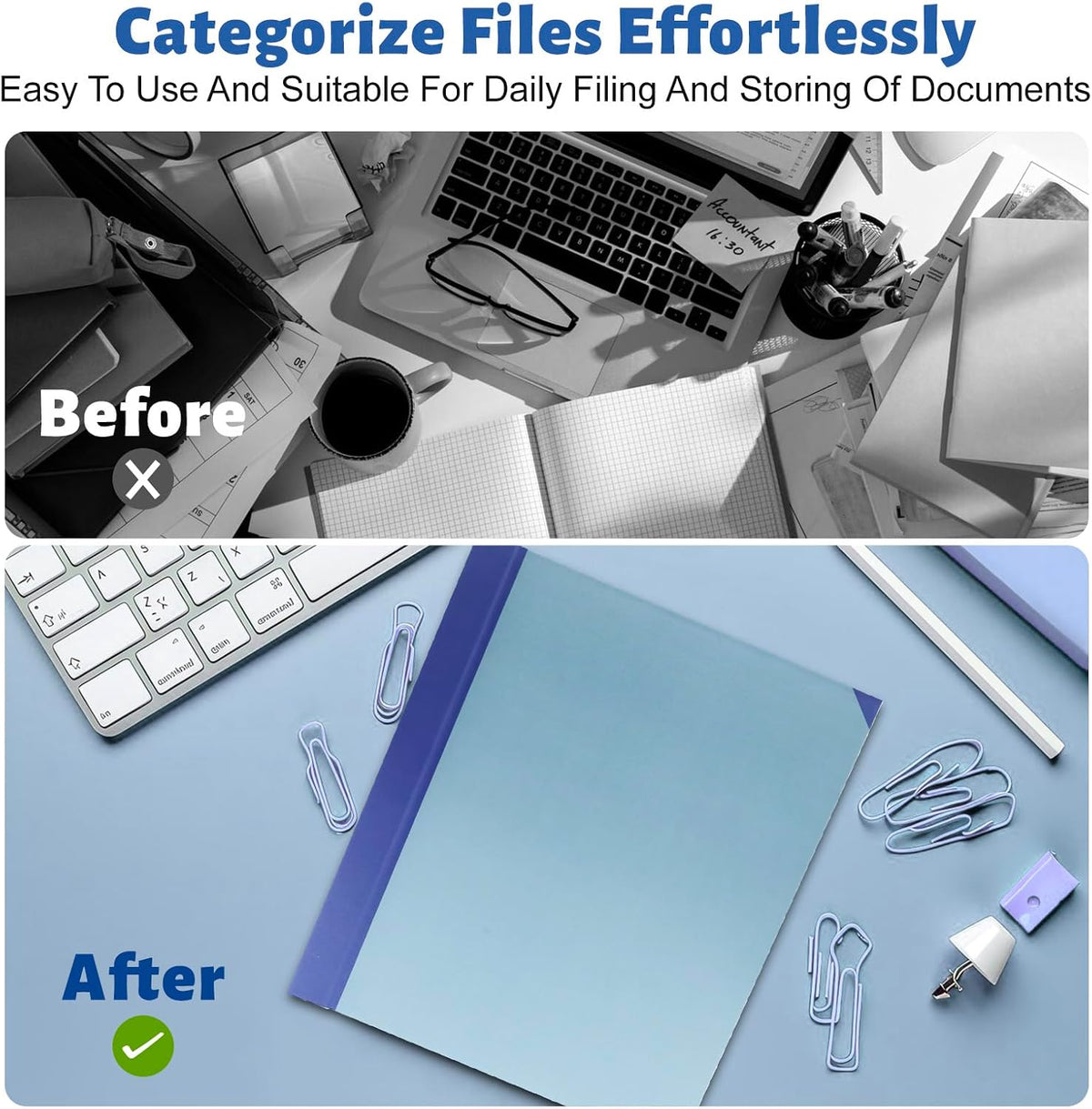 Document Organizer,File Organizer for Paper,Important Documents for Office and School,In Case I Go Missing Binder(Blue,2In Thick)