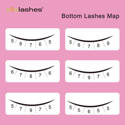 OLLOLASHES DIY Bottom Lash Clusters, Cosmetic Makeup False Lashes with J Curl, Multiple Styles, Lightweight Natural Look, Easy Application, Long Wear