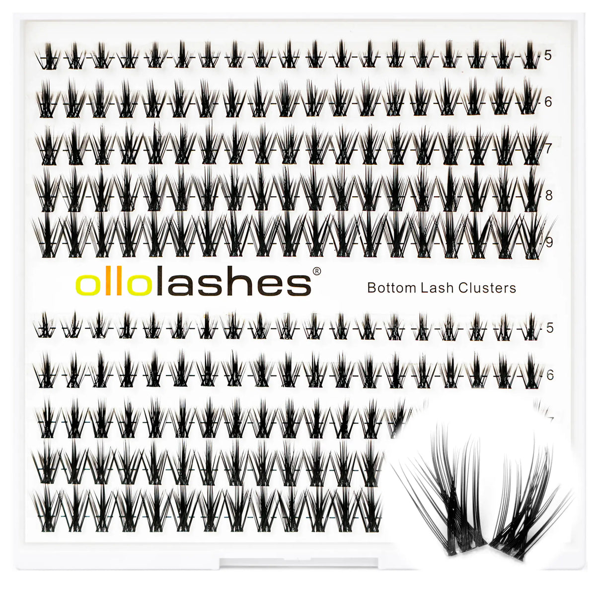 OLLOLASHES DIY Bottom Lash Clusters, Cosmetic Makeup False Lashes with J Curl, Multiple Styles, Lightweight Natural Look, Easy Application, Long Wear