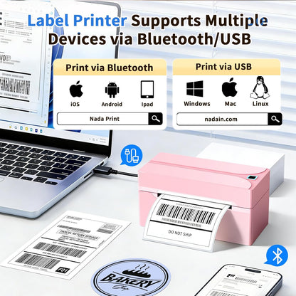 Bluetooth Thermal Label Printer,4X6 Shipping Label Printer