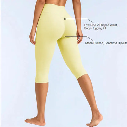 GYMER Softmotion High Waisted Capri Leggingsr Form Invisible Scrunch Vision Capris | Straight Waistbandcapri Leggingswomen Tummy Control Yoga Pants Casual Athletic Lounge Activewear #Backtoschool Womenswear
