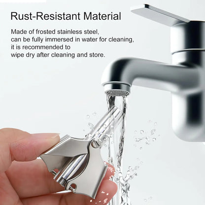 Stainless Steel Nose Hair Trimmer Manual Mechanical Shaving Razor Washable Hair Removal Tools with Cleaning Brush