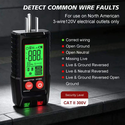 New 5903 Automatic Circuit Breaker Finder Fuse Socket Tester 220V Europeanspecification American 110V with Digital Display