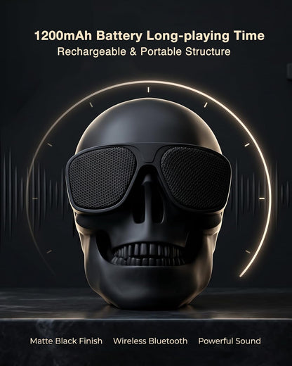 Skull Speaker, Portable Bluetooth Speakers Unique Speaker 8W Output Bass Stereo Compatible for Desktop Pc/Laptop/Mobile Phone/Mp3/Mp4 Player for Halloween Decorations for Gift Party