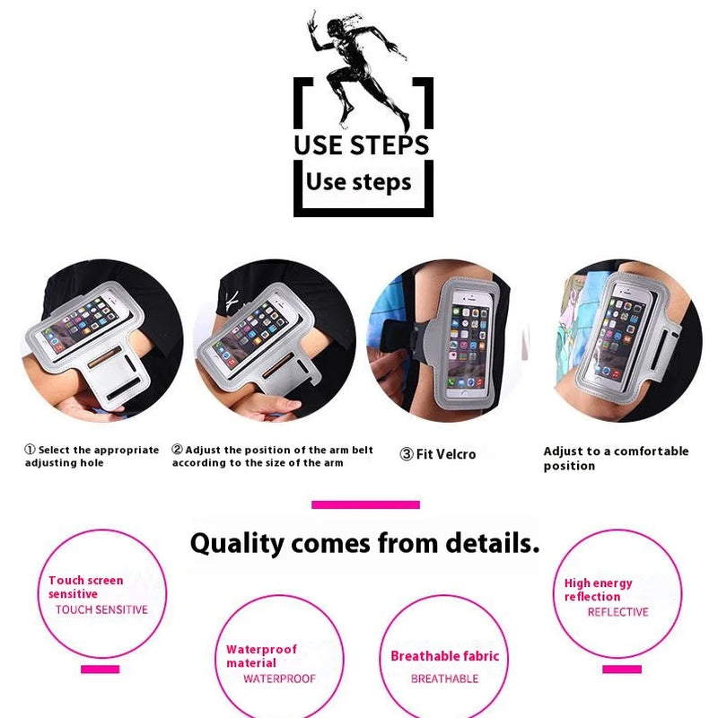 New Running Sports Phone Case Arm Band for Iphone 15 14 Pro Max XR 6 7 8 plus Samsung Note 20 10 S9 Maximum Capacity of 7 Inches
