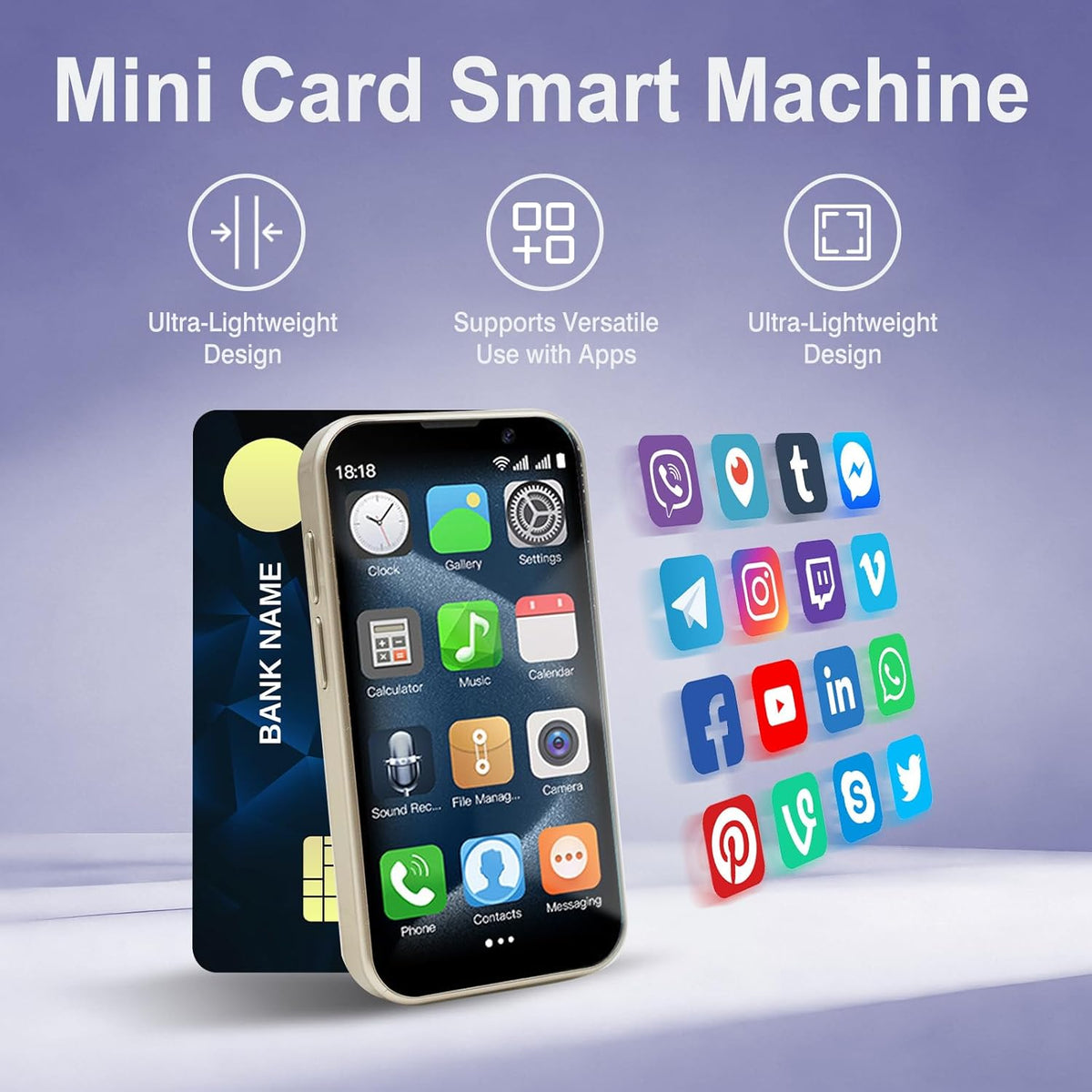 Mini Intelligent Unlocking Phone 3-Inch High-Definition Touch Screen 3G Android Dual Card Dual Standby Face ID Small Smartphone Suitable for Students and Children (2GB+16GB) (Blue)
