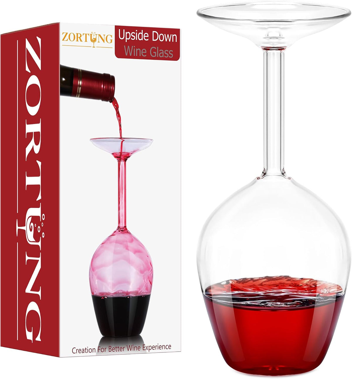 Upside down Wine Glass Unique & Funny Wine Glasses Gifts for Women & Men