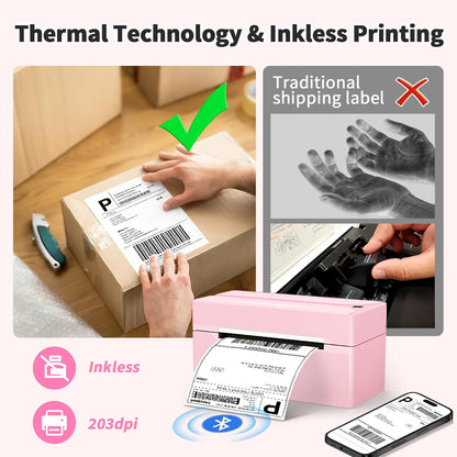 Bluetooth Thermal Label Printer,4X6 Shipping Label Printer