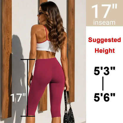 GYMER Softmotion High Waisted Capri Leggingsr Form Invisible Scrunch Vision Capris | Straight Waistbandcapri Leggingswomen Tummy Control Yoga Pants Casual Athletic Lounge Activewear #Backtoschool Womenswear