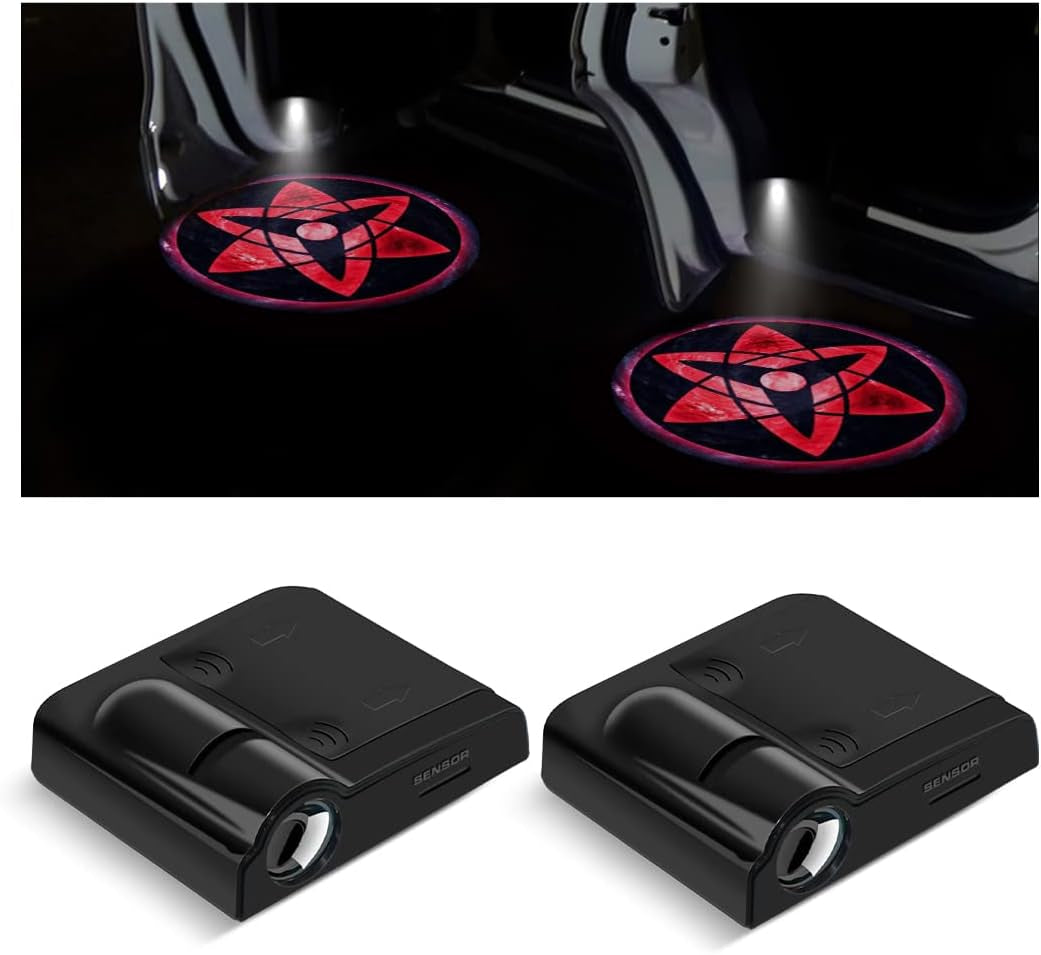 2Pcs Car Door Projector Lights, Wireless LED Welcome Lamp, Eye #1