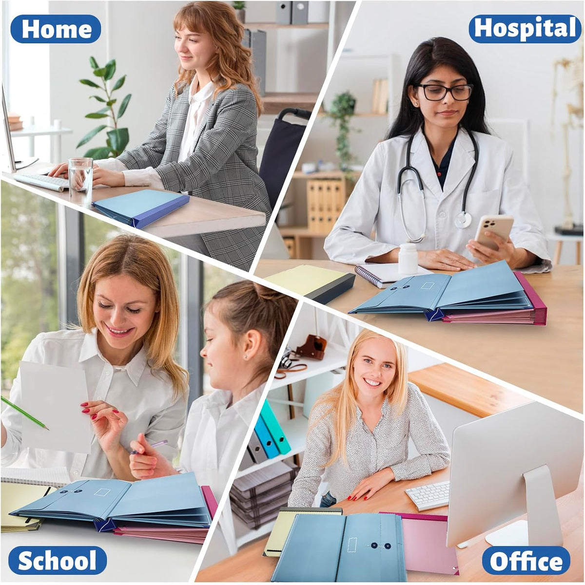 Document Organizer,File Organizer for Paper,Important Documents for Office and School,In Case I Go Missing Binder(Blue,2In Thick)