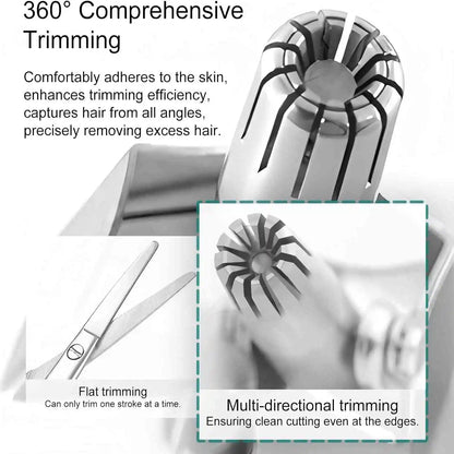 Stainless Steel Nose Hair Trimmer Manual Mechanical Shaving Razor Washable Hair Removal Tools with Cleaning Brush