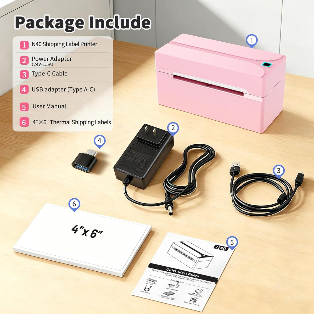 Bluetooth Thermal Label Printer,4X6 Shipping Label Printer