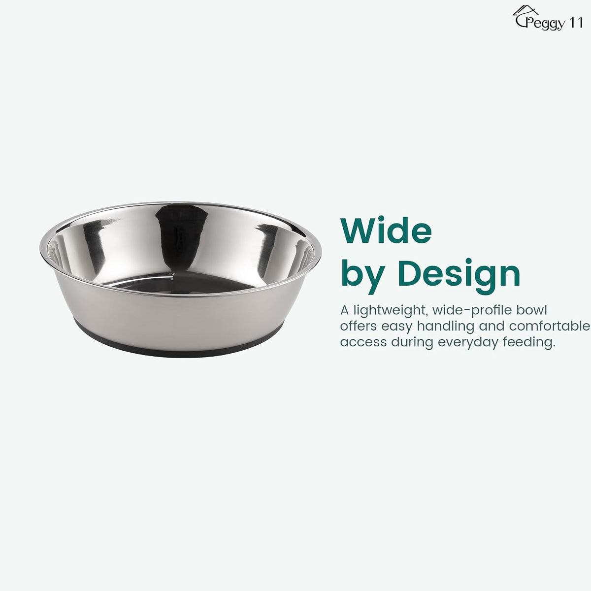 Lightweight Stainless Steel Cat Dog Bowls, 3 US Cup Each, 2-Pack
