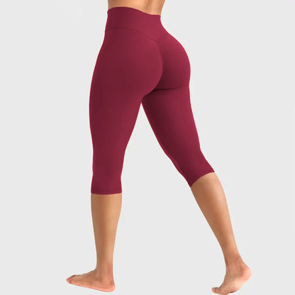 GYMER Softmotion High Waisted Capri Leggingsr Form Invisible Scrunch Vision Capris | Straight Waistbandcapri Leggingswomen Tummy Control Yoga Pants Casual Athletic Lounge Activewear #Backtoschool Womenswear