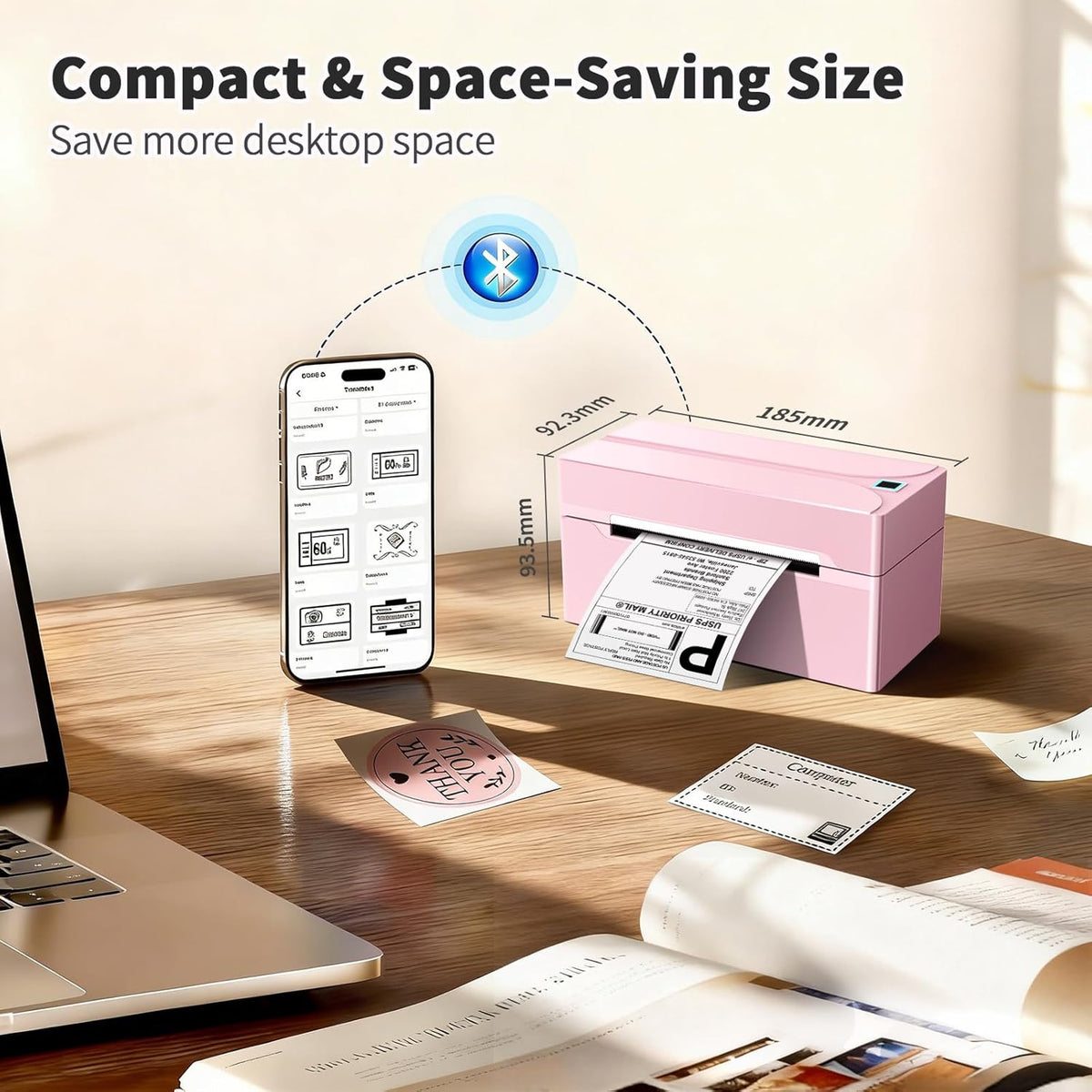Bluetooth Thermal Label Printer,4X6 Shipping Label Printer