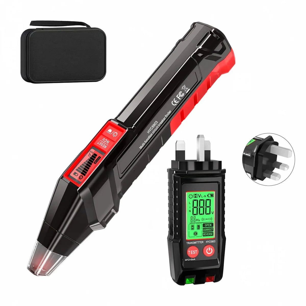 New 5903 Automatic Circuit Breaker Finder Fuse Socket Tester 220V Europeanspecification American 110V with Digital Display
