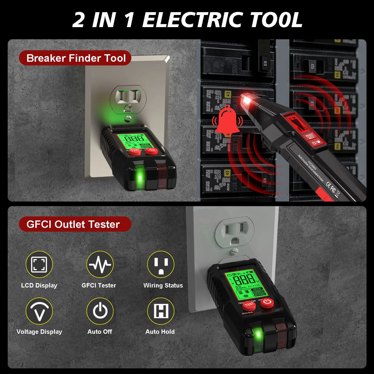 New 5903 Automatic Circuit Breaker Finder Fuse Socket Tester 220V Europeanspecification American 110V with Digital Display