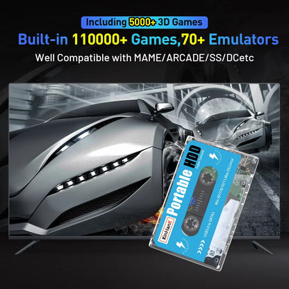 500G Gaming HDD Super Console 100000 Video Games 70 Emulators for DC/MAME/SS/NAOMI/PS2/PS1 Plug and Play Batocera OS