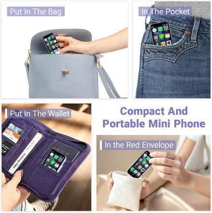 Mini Intelligent Unlocking Phone 3-Inch High-Definition Touch Screen 3G Android Dual Card Dual Standby Face ID Small Smartphone Suitable for Students and Children (2GB+16GB) (Blue)