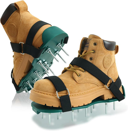 Lawn Aerator Shoes for Grass, Lawn Aerator as Grass Aeration Spiked Sandals with Durable Spikes and Adjustable Straps for Lawn and Garden Patio Grass.