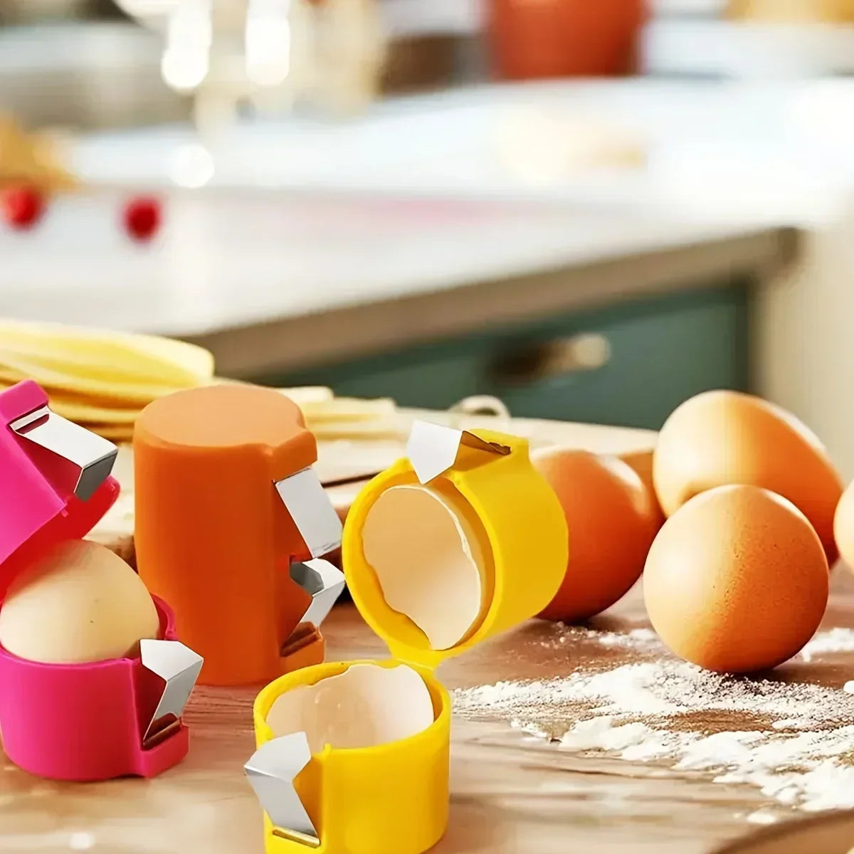 1/3Pcs-New Egg Shell Opener Press Egg Shell Separator Portable Egg Opener Kitchen Handheld Egg Shell Crusher Household