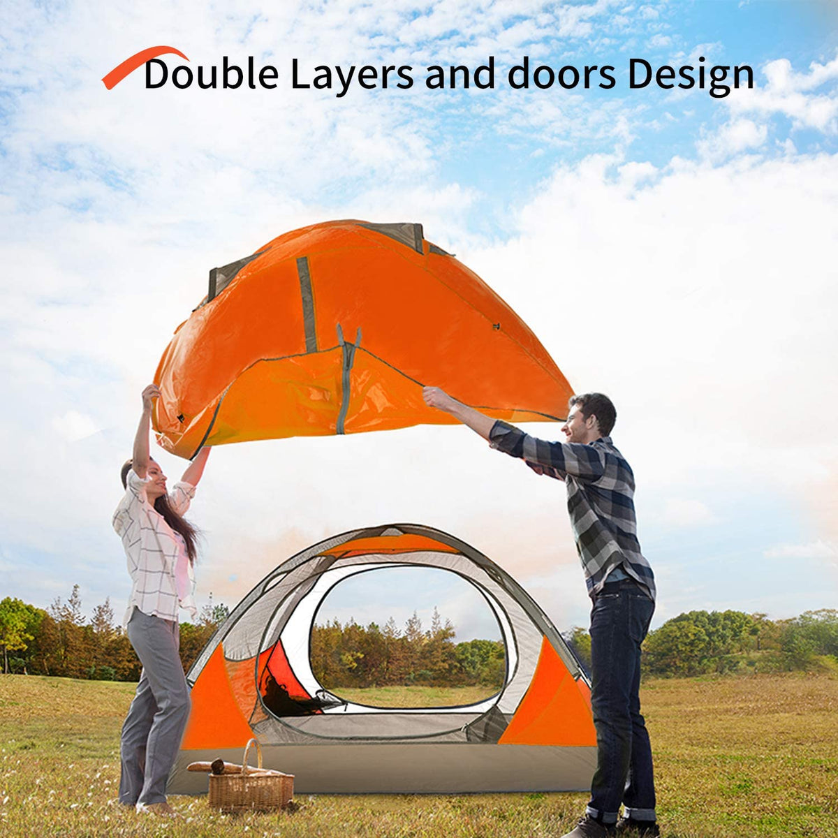 2/4 Person Camping Tent Lightweight Waterproof Backpacking Tent