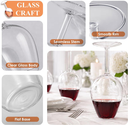 Upside down Wine Glass Unique & Funny Wine Glasses Gifts for Women & Men
